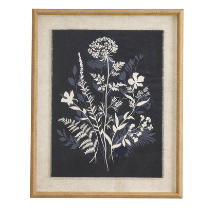 Flora & Fauna Collection – Meadow on Linen in Beaded Frame
