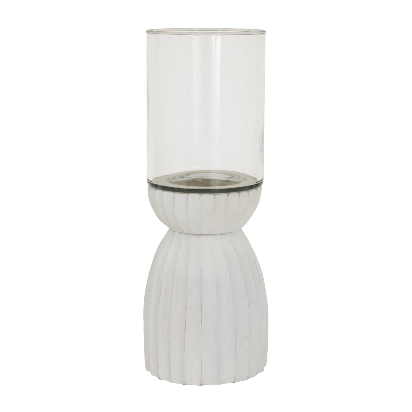 White Carved Hurricane Lantern