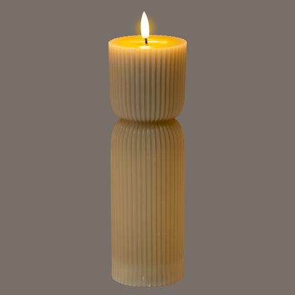 Luxe Collection Natural Glow 2.75x10 Stone Carved LED Candle