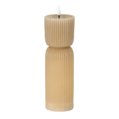 Luxe Collection Natural Glow 2.75x10 Stone Carved LED Candle