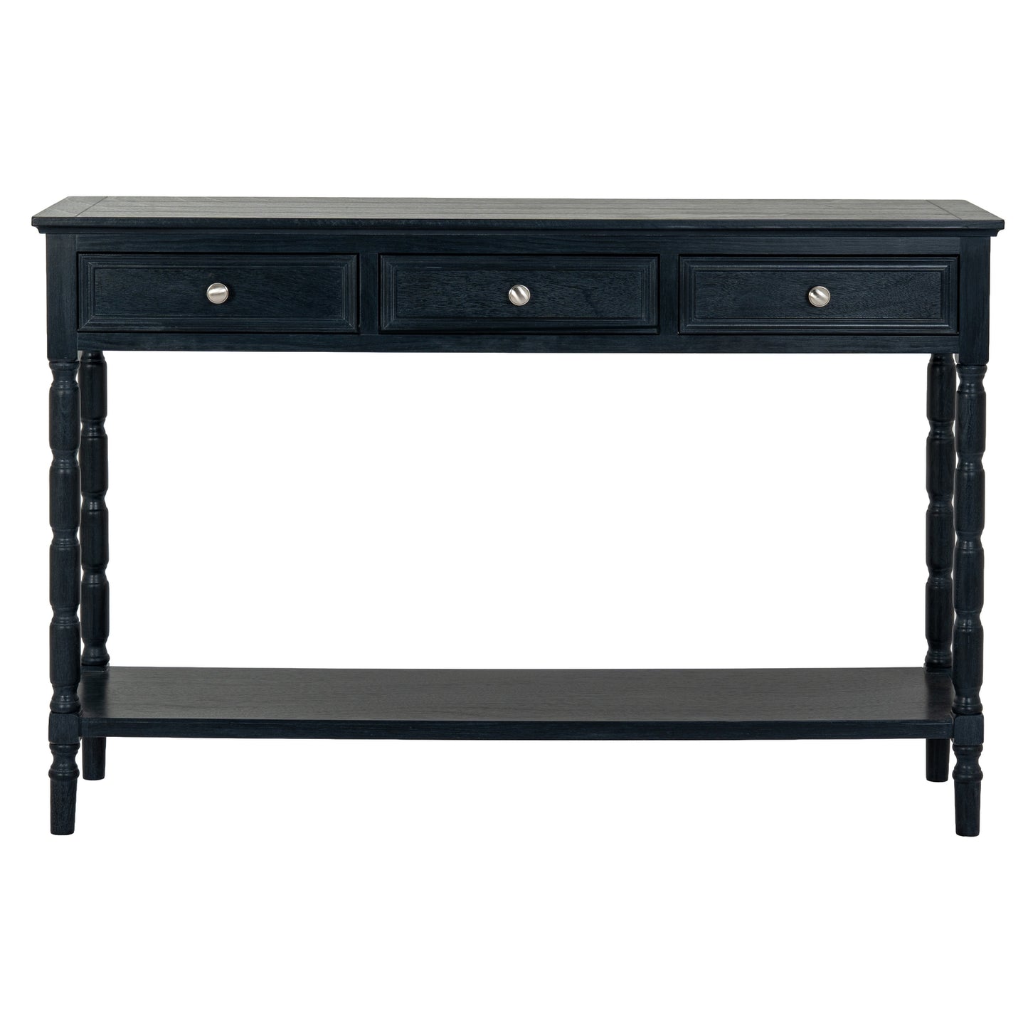 Contour Black Wood 3 Drawer Console