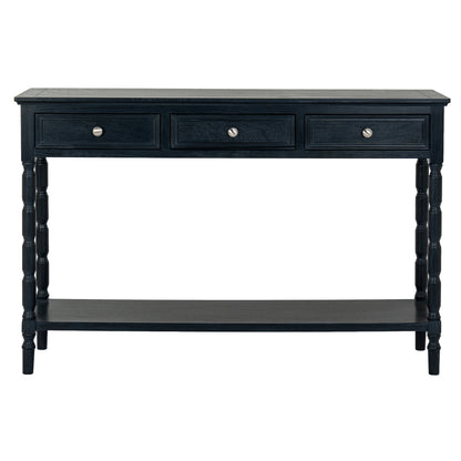 Contour Black Wood 3 Drawer Console