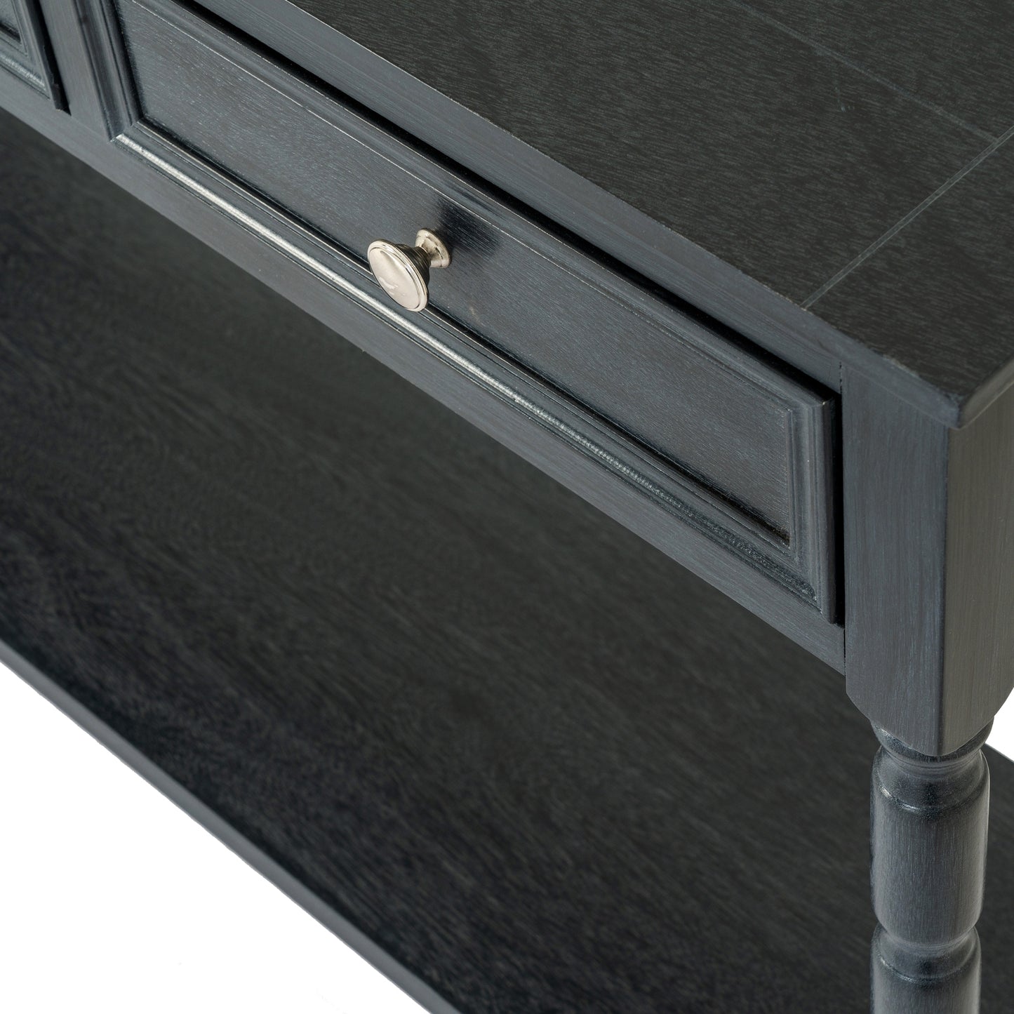 Contour Black Wood 3 Drawer Console