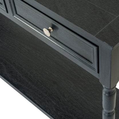 Contour Black Wood 3 Drawer Console