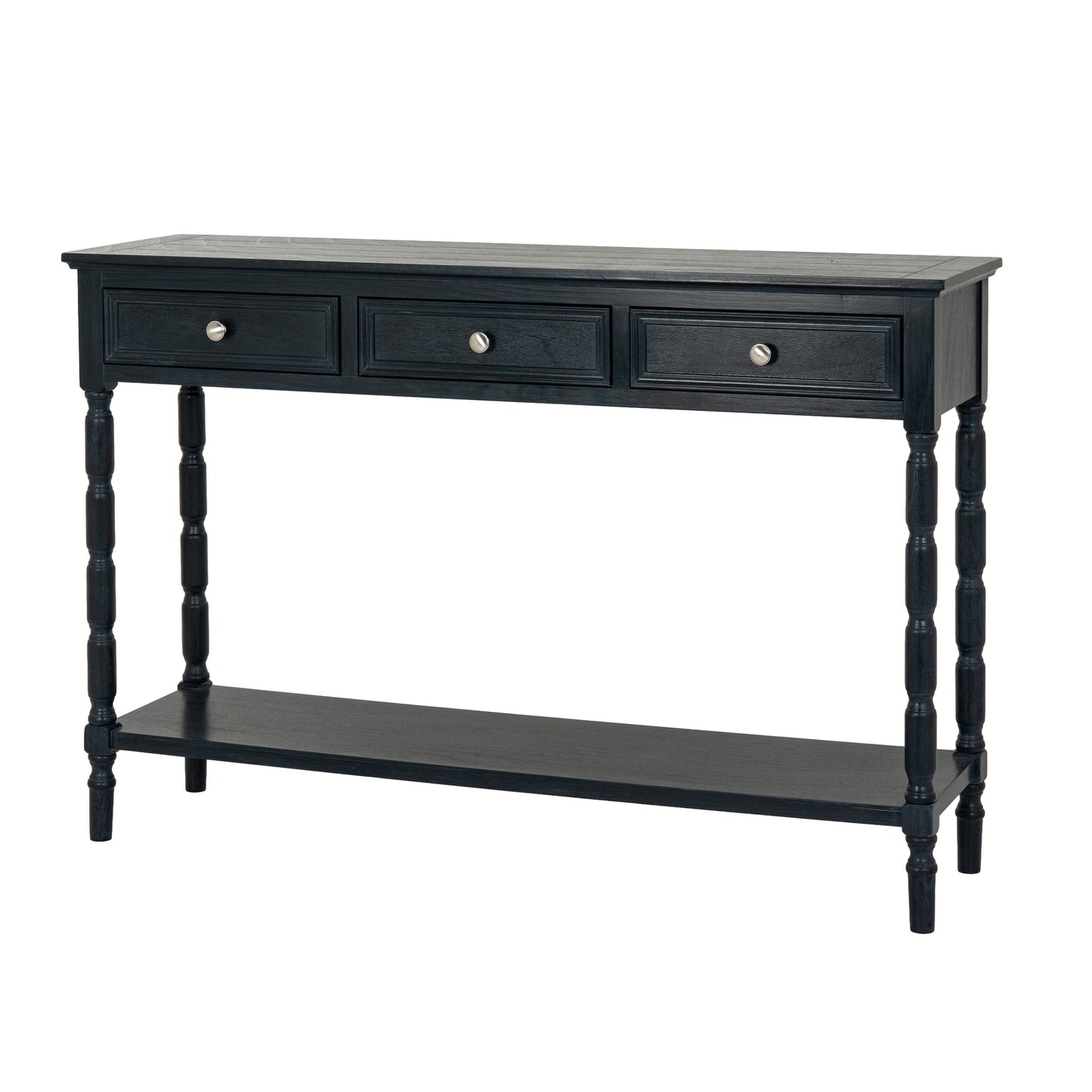 Contour Black Wood 3 Drawer Console