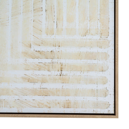 Tellura Hand Painted Canvas in Frame | Large Textured Wall Art 100 × 140cm