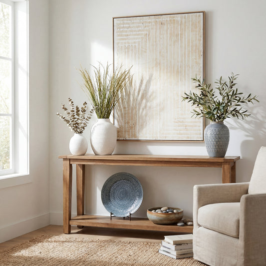 Tellura Hand Painted Canvas in Frame | Large Textured Wall Art 100 × 140cm