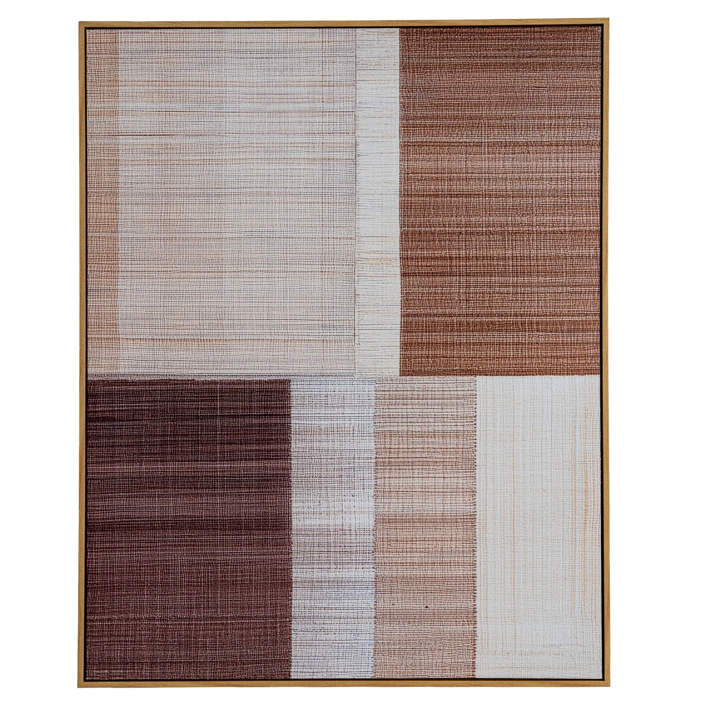 Umbora Hand Painted Canvas in Frame | Textured Neutral Wall Art 80 × 100cm