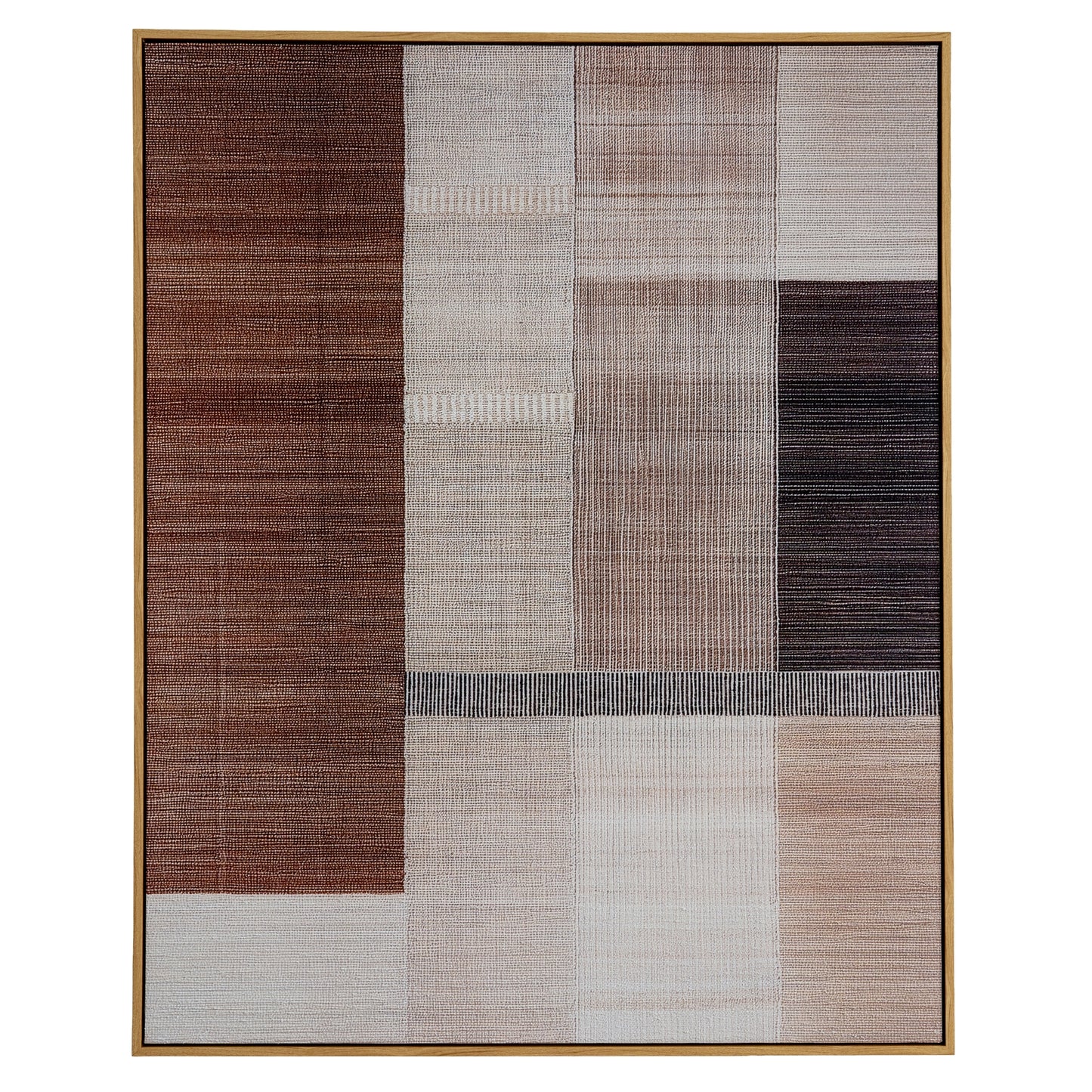 Ivora Hand Painted Canvas in Frame | Neutral Textured Wall Art 80 × 100 cm