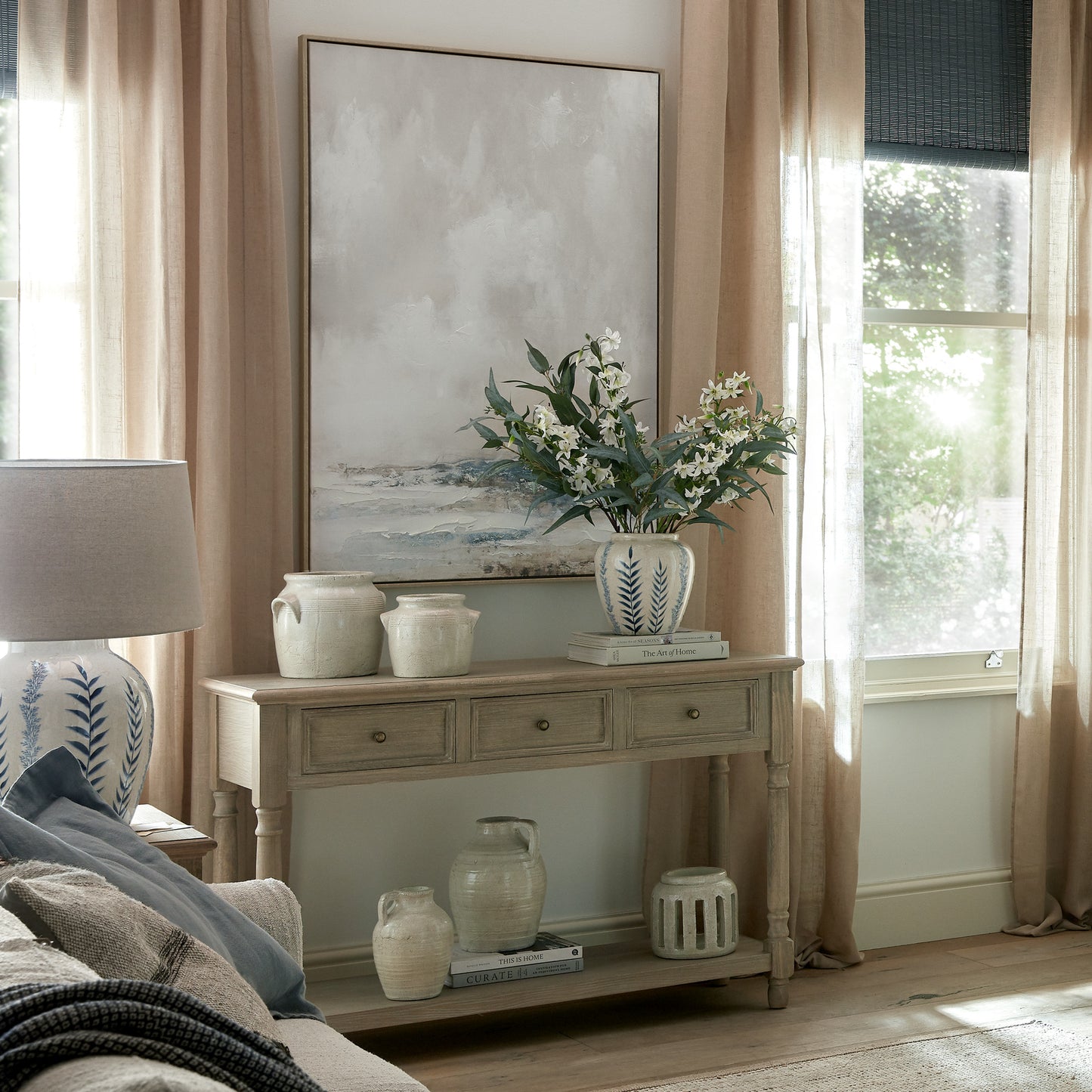 Delphine 3 Drawer Console With Shelf