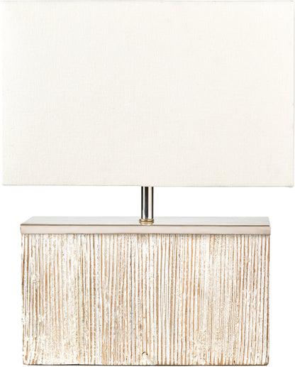 Hampton Rectangular White Wash Wood Table Lamp