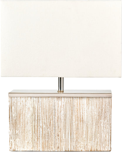 Hampton Rectangular White Wash Wood Table Lamp