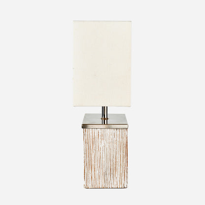 Make a stylish statement with the stylish rectangular Hampton White Wash Wood Table Lamp with a soft grey washed wood effect and a crisp white handloom cotton shade. W35 x D15 x H45 cm. Available today at www.nobleandnook.co.uk