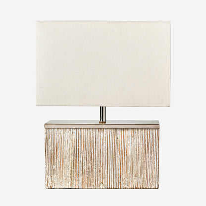 Make a stylish statement with the stylish rectangular Hampton White Wash Wood Table Lamp with a soft grey washed wood effect and a crisp white handloom cotton shade. W35 x D15 x H45 cm. Available today at www.nobleandnook.co.uk