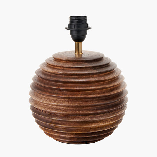 Pembury Brown Wash Turned Wood Table Lamp Base – Classic Wooden Lighting for Timeless UK Interiors