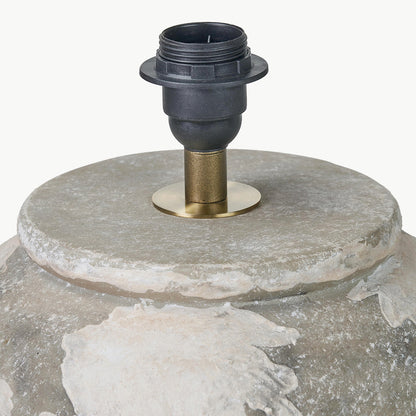 Lulia Antique Finish Stoneware Urn Table Lamp Base with Coast 45cm Cream Calico Tapered Lampshade