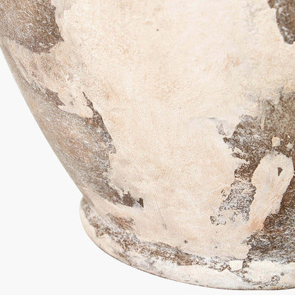 Lulia Antique Finish Stoneware Urn Table Lamp Base with Coast 45cm Cream Calico Tapered Lampshade
