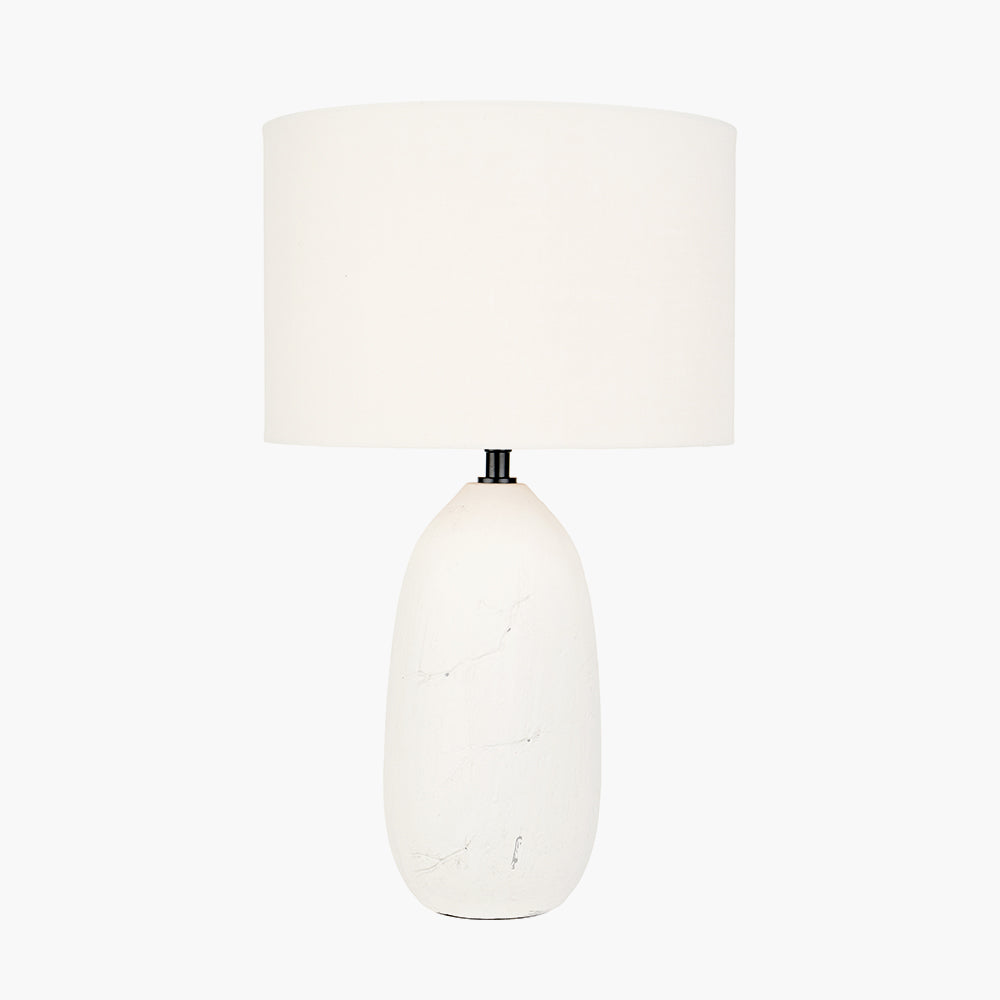 Erika White Vintage Ceramic Table Lamp | Textured Table Lamp