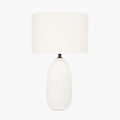 Erika White Vintage Ceramic Table Lamp | Textured Table Lamp