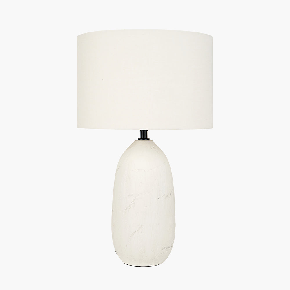 Erika White Vintage Ceramic Table Lamp | Textured Table Lamp