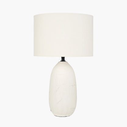 Erika White Vintage Ceramic Table Lamp | Textured Table Lamp