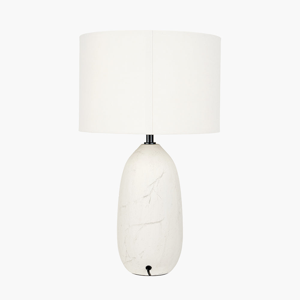 Erika White Vintage Ceramic Table Lamp | Textured Table Lamp