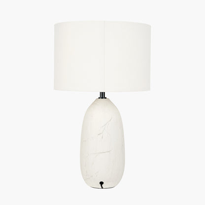Erika White Vintage Ceramic Table Lamp | Textured Table Lamp