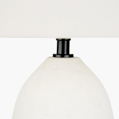 Erika White Vintage Ceramic Table Lamp | Textured Table Lamp