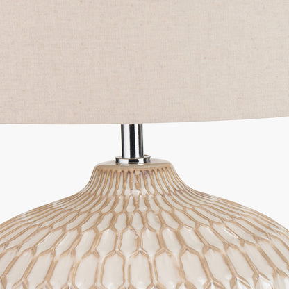 Cassius Warm White Textured Ceramic Table Lamp | Neutral Table Lamp
