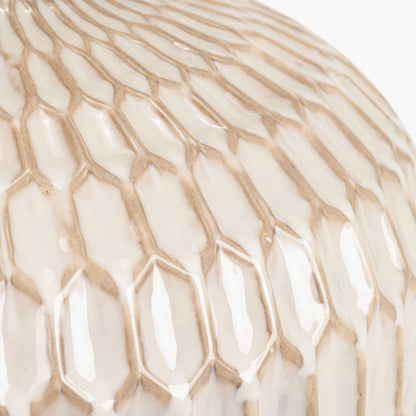Cassius Warm White Textured Ceramic Table Lamp | Neutral Table Lamp