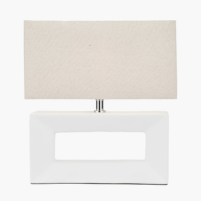 Block White Ceramic Rectangular Table Lamp | Modern Minimalist Lighting