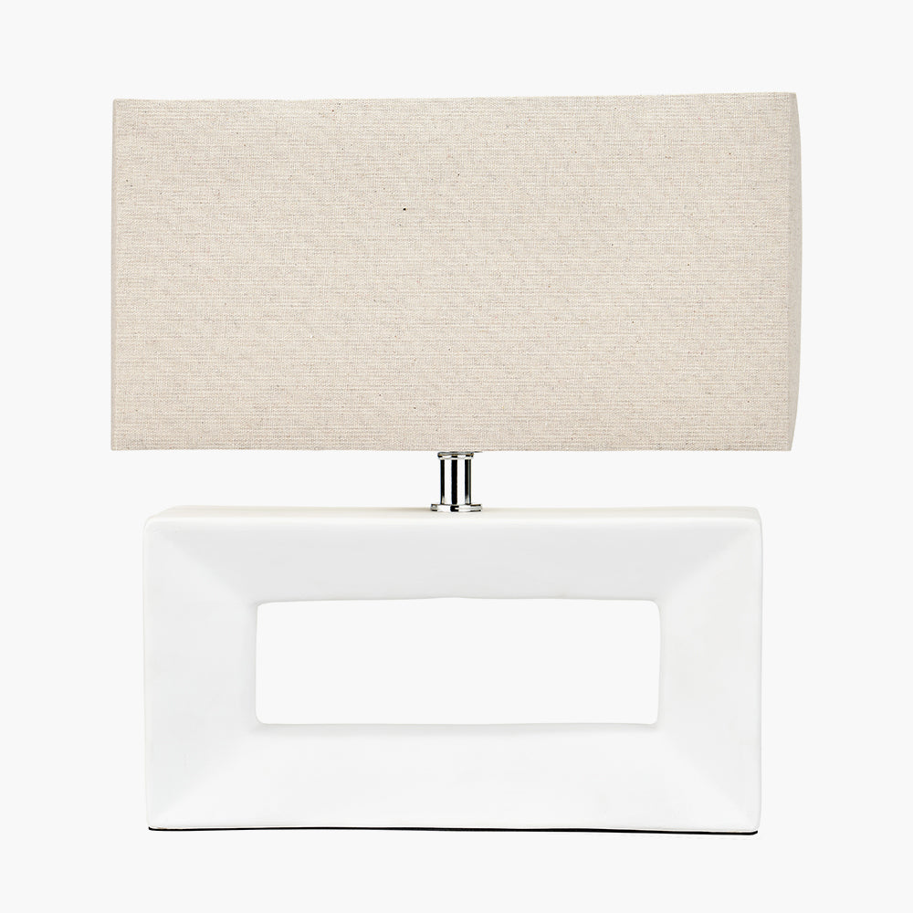 Block White Ceramic Rectangular Table Lamp | Modern Minimalist Lighting