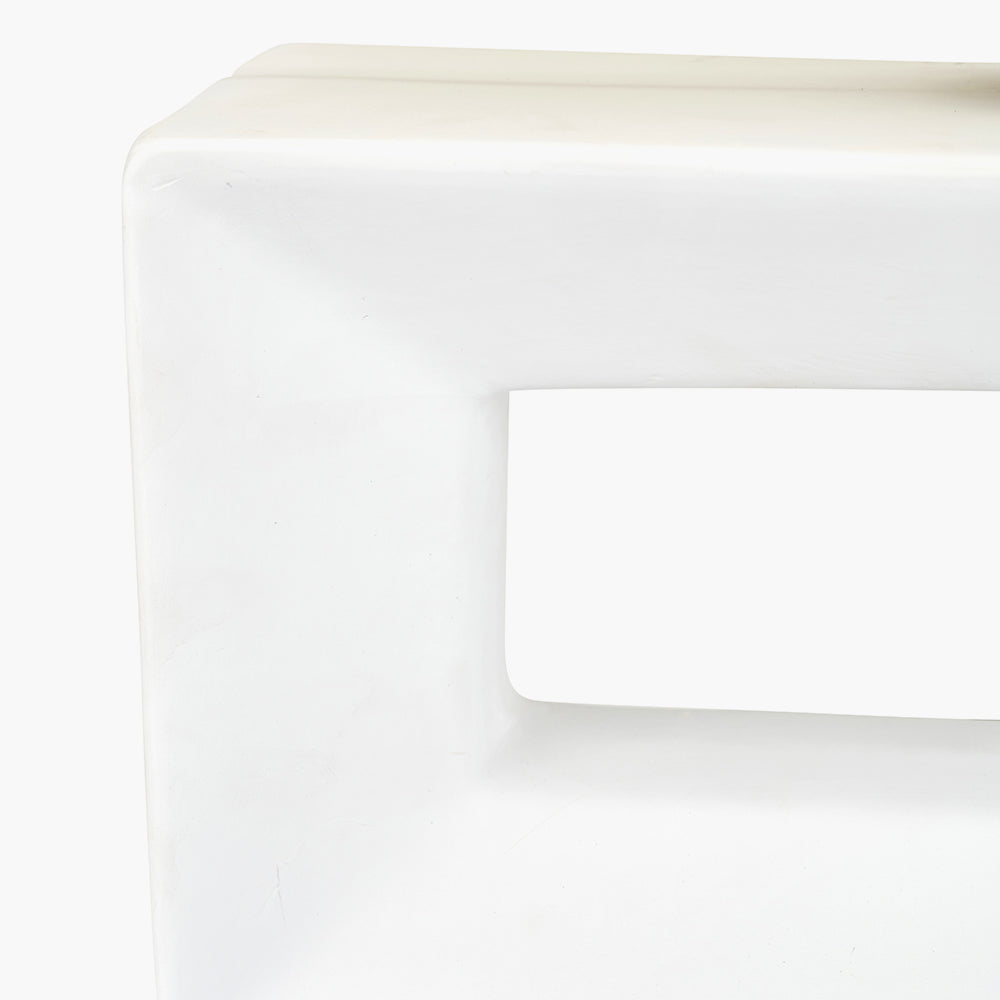 Block White Ceramic Rectangular Table Lamp | Modern Minimalist Lighting