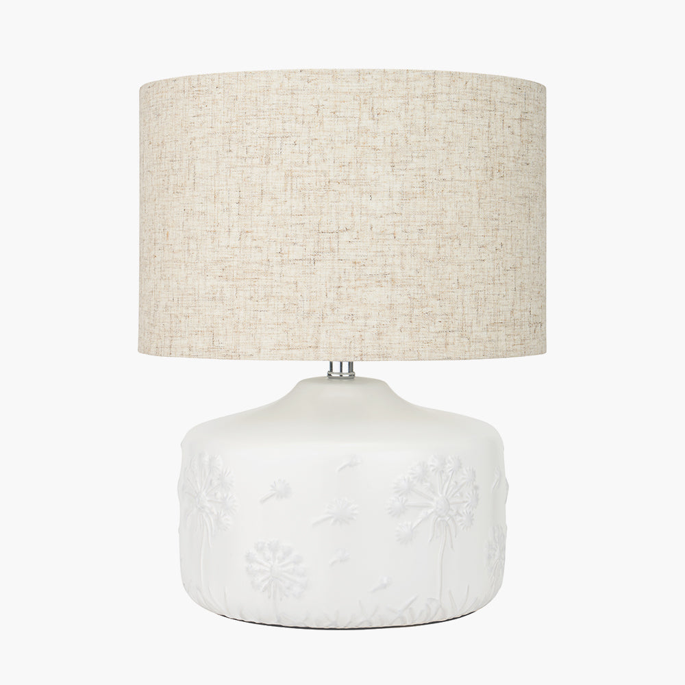 Flora White Floral Ceramic Table Lamp | Small Table Lamp