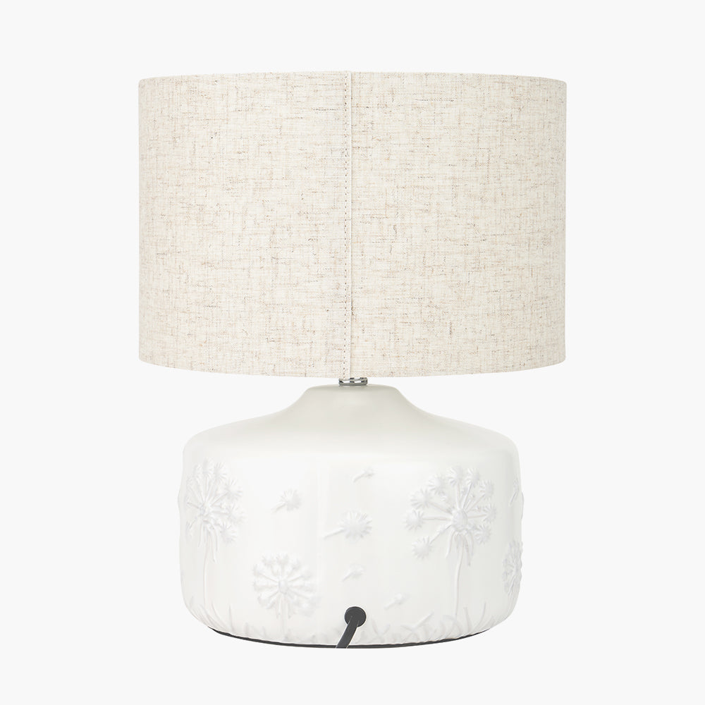 Flora White Floral Ceramic Table Lamp | Small Table Lamp