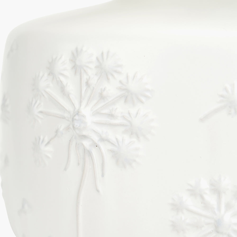Flora White Floral Ceramic Table Lamp | Small Table Lamp
