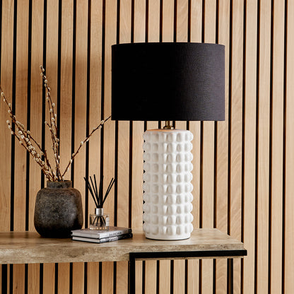 Sohan White Bobbled Ceramic Tall Table Lamp Base