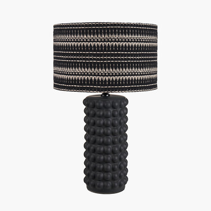 Sohan Black Bobbled Ceramic Tall Table Lamp Base