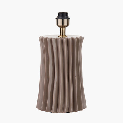 Devony Taupe Pleated Ceramic Table Lamp Base
