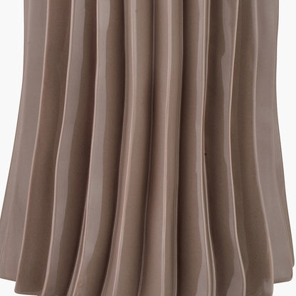 Devony Taupe Pleated Ceramic Table Lamp Base