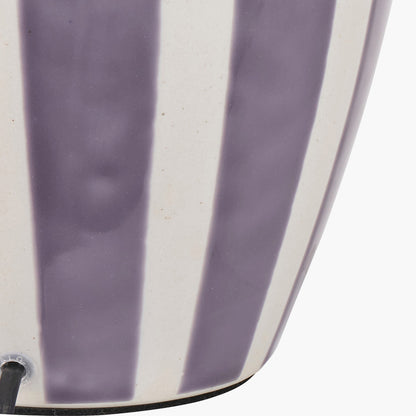 Priscilla Lilac Stripped Ceramic Table Lamp Base