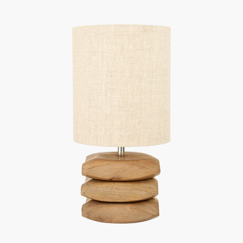 Amir Natural Mango Wood 3 Pebble Table Lamp | Scandi Wooden Lamp