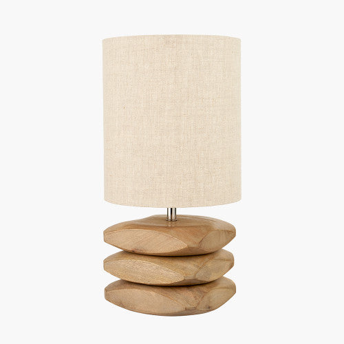 Amir Natural Mango Wood 3 Pebble Table Lamp | Scandi Wooden Lamp