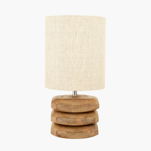 Amir Natural Mango Wood 3 Pebble Table Lamp | Scandi Wooden Lamp