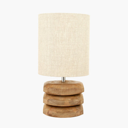 Amir Natural Mango Wood 3 Pebble Table Lamp | Scandi Wooden Lamp