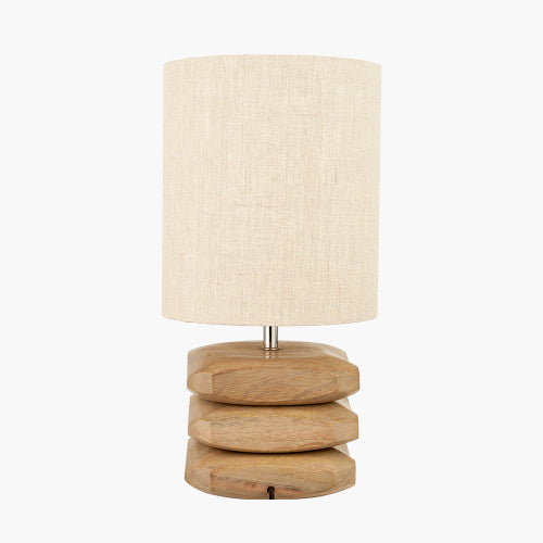 Amir Natural Mango Wood 3 Pebble Table Lamp | Scandi Wooden Lamp
