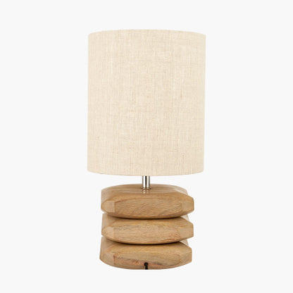 Amir Natural Mango Wood 3 Pebble Table Lamp | Scandi Wooden Lamp