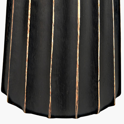 Draydon Black Wash Mango Wood Table Lamp | Textured Wood Lamp