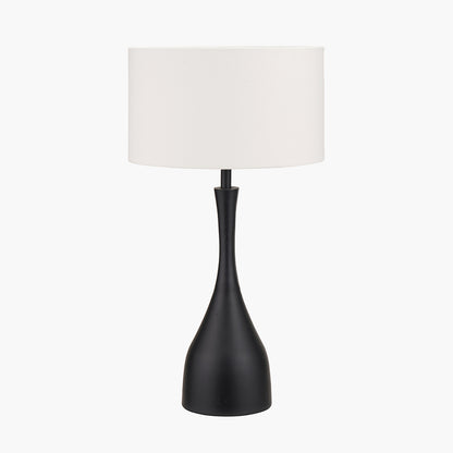 Llora Matt Black Metal Curved Table Lamp Base