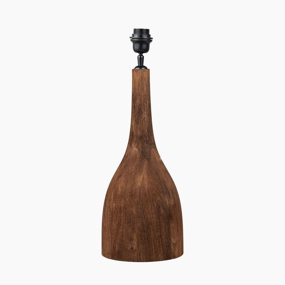 Corella Chocolate Brown Mango Wood Curved Table Lamp Base